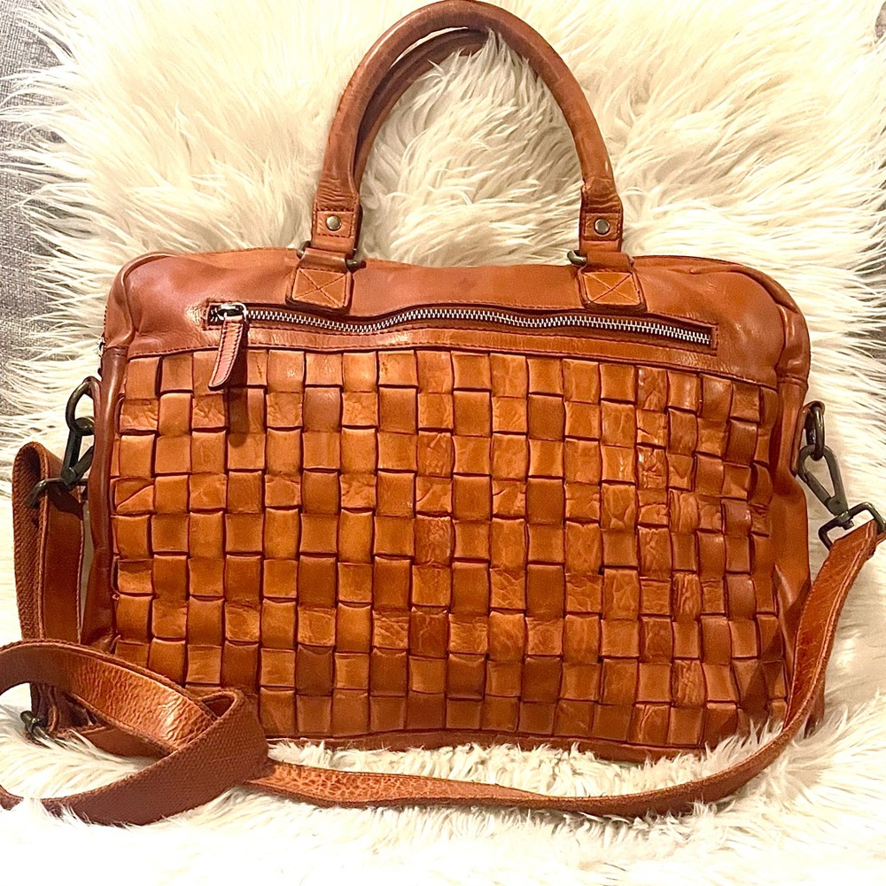 Vilenca Holland Genuine Leather Laptop Bag - cognac NWOT - Picture 2 of 6